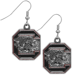 South Carolina Gamecocks Chrome Dangle Earrings