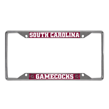 South Carolina Gamecocks Chrome Metal License Plate Frame, 6.25in x 12.25in