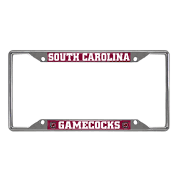 South Carolina Gamecocks Chrome Metal License Plate Frame, 6.25in x 12.25in