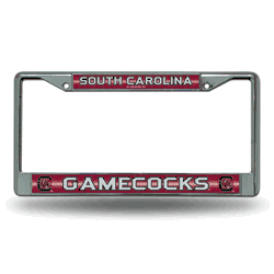 South Carolina Gamecocks Classic 12" x 6" Silver Bling Chrome Car/Truck/SUV Auto Accessory