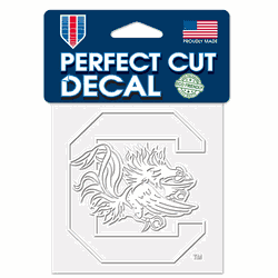 South Carolina Gamecocks Decal 4x4 Perfect Cut White