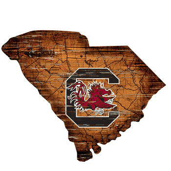 South Carolina Gamecocks Distressed State with Logo