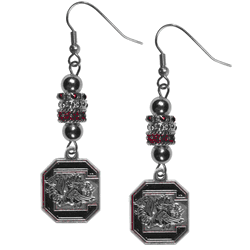 South Carolina Gamecocks Euro Bead Earrings