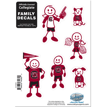 South Carolina Gamecocks Family Decal Set Small