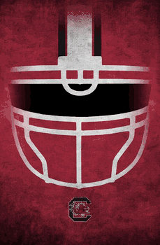 South Carolina Gamecocks Ghost Helmet 17x26