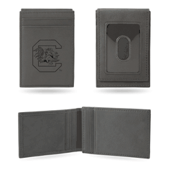 South Carolina Gamecocks Gray Laser Engraved Front Pocket Wallet
