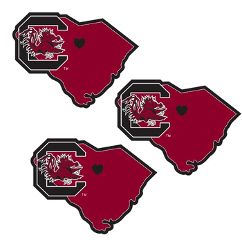 South Carolina Gamecocks Home State Decal, 3pk