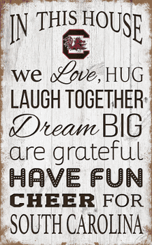 South Carolina Gamecocks In This House 11x19 Sign