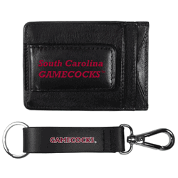 South Carolina Gamecocks Leather Cash & Cardholder & Strap Key Chain