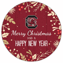 South Carolina Gamecocks Merry Christmas & New Year 12in Circle