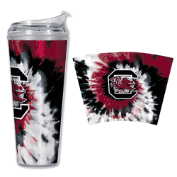 South Carolina Gamecocks Metallic Tye Dye 24Oz Acrylic Tumbler W/Hinged Lid