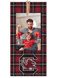 South Carolina Gamecocks Plaid Clothespin 6x12 Sign