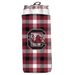 South Carolina Gamecocks Plaid Insulated Slim Can Sleeve