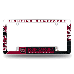 South Carolina Gamecocks Primary 12" x 6" Chrome All Over Automotive License Plate Frame