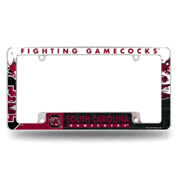 South Carolina Gamecocks Primary 12" x 6" Chrome All Over Automotive License Plate Frame for Car/Truck/SUV