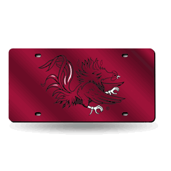 South Carolina Gamecocks Red 12" x 6" Laser Cut Tag For Car/Truck/SUV