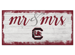 South Carolina Gamecocks Script Mr & Mrs 6x12 Sign