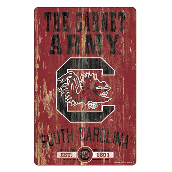 South Carolina Gamecocks Sign 11x17 Wood Slogan Design