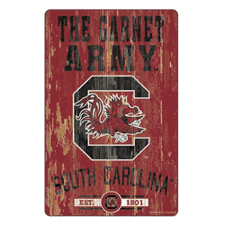 South Carolina Gamecocks Sign 11x17 Wood Slogan Design