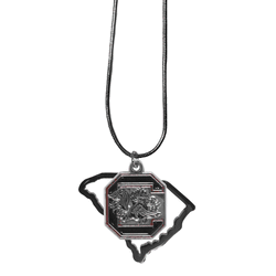 South Carolina Gamecocks State Charm Necklace
