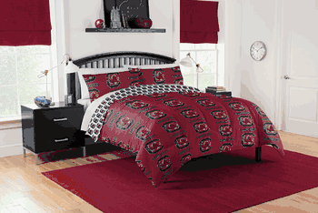 NCAA South Carolina Gamecocks Rotary Queen Bed In A Bag Set