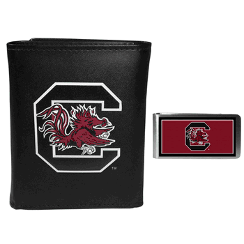 South Carolina Gamecocks Tri-fold Wallet & Color Money Clip