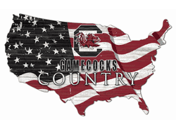 South Carolina Gamecocks USA Shape Flag Cutout