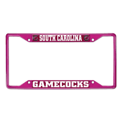 South Carolina Pink Metal License Plate Frame - 6.25"x12.25"