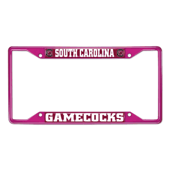 South Carolina Pink Metal License Plate Frame - 6.25