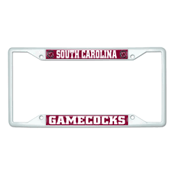 South Carolina White Metal License Plate Frame - 6.25"x12.25"