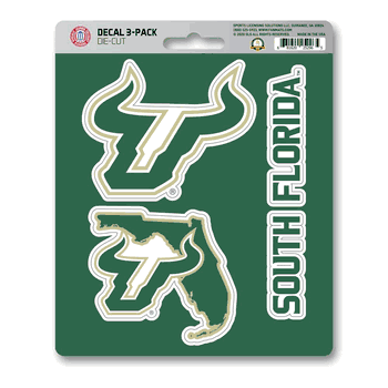 South Florida Bulls 3 Piece Decal Sticker Set