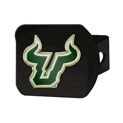 South Florida Bulls Black Metal Hitch Cover - 3D Color Emblem