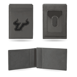South Florida Bulls Gray Laser Engraved Front Pocket Wallet