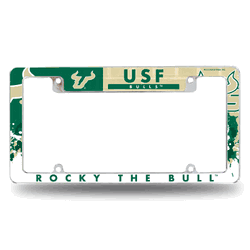 South Florida Bulls Primary 12" x 6" Chrome All Over Automotive License Plate Frame for Car/Truck/SUV