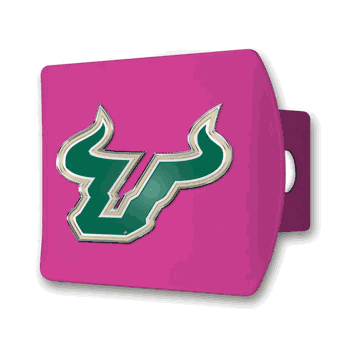 South Florida Pink Metal Hitch Cover with  3D Color Emblem