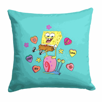 Spongebob Candy Hearts Throw Pillow 18 x 18 inches