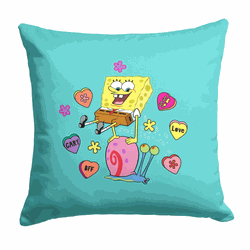 Spongebob Candy Hearts Throw Pillow 18 x 18 inches