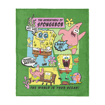 Spongebob Squarepants Adventures Of SB Silk Touch Throw 50x60 Inches