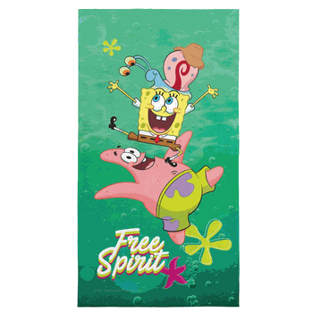 Spongebob Squarepants Three Free Spirits Beach Towel 30 X 60 Inches