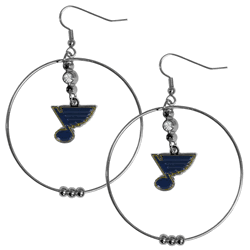 St. Louis Blues 2 Inch Hoop Earrings