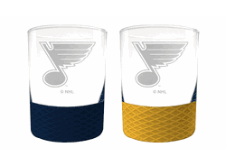 St. Louis Blues 2pc Laser Etched Commissioner Rocks Glass Set