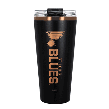 St. Louis Blues 32oz Black and Copper Big Slim with Straw