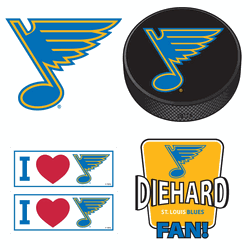 St. Louis Blues 5 pack of 4 inch Decals