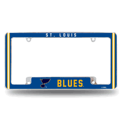 St. Louis Blues Alternate Design All Over Chrome Frame