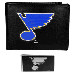 St. Louis Blues Bi-fold Wallet & Black Money Clip