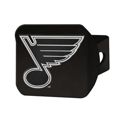 St. Louis Blues Black Metal Hitch Cover with Metal Chrome 3D Emblem