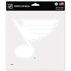 St. Louis Blues Decal 8x8 Perfect Cut White