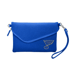 St. Louis Blues Fold Over Crossbody Pebble Royal