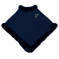St. Louis Blues Fur Trim Poncho