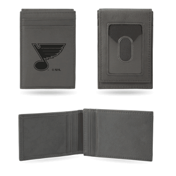 St. Louis Blues Gray Laser Engraved Front Pocket Wallet